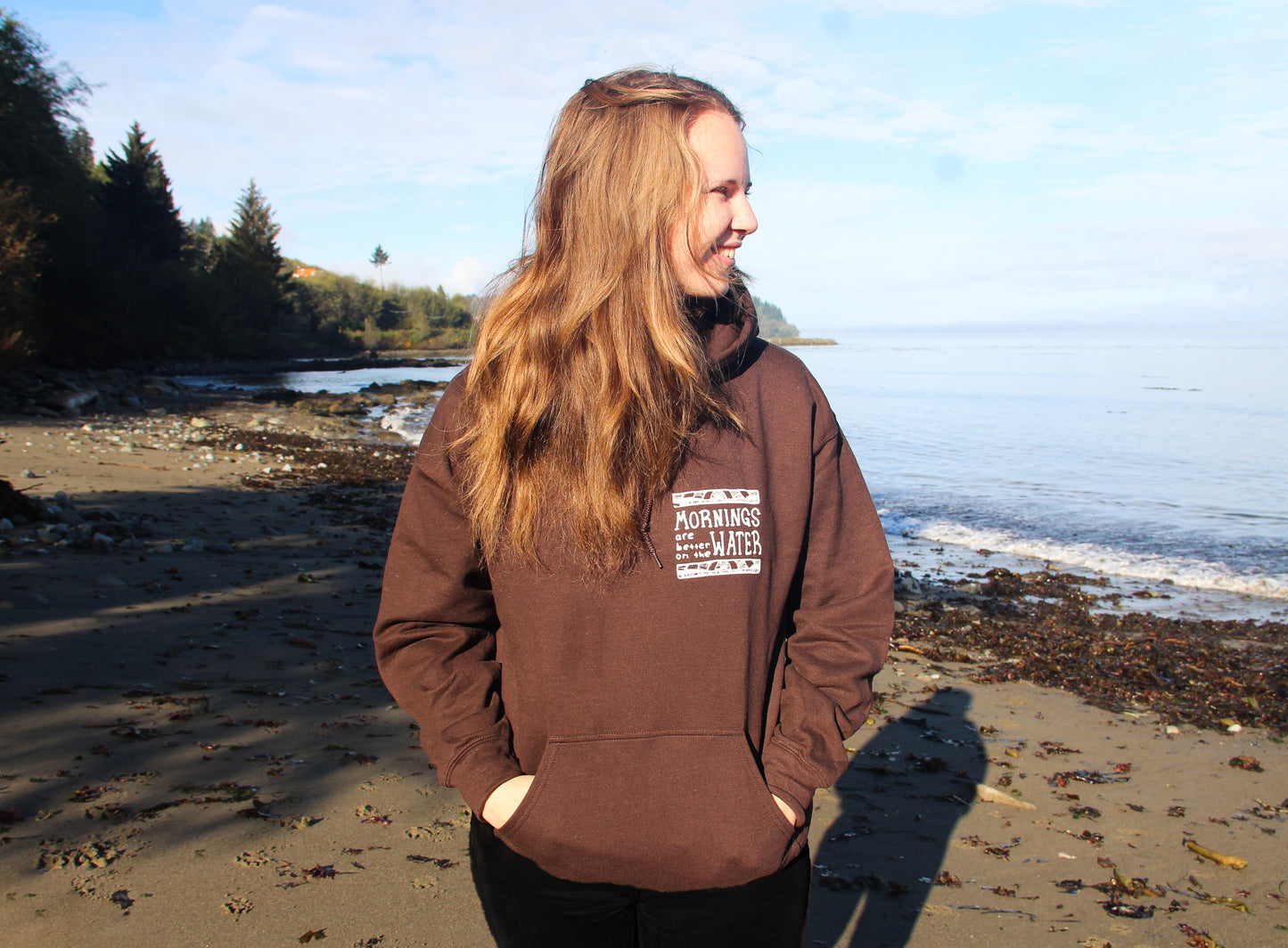 Brown Gildan Softstyle Sail Boat Hoodie