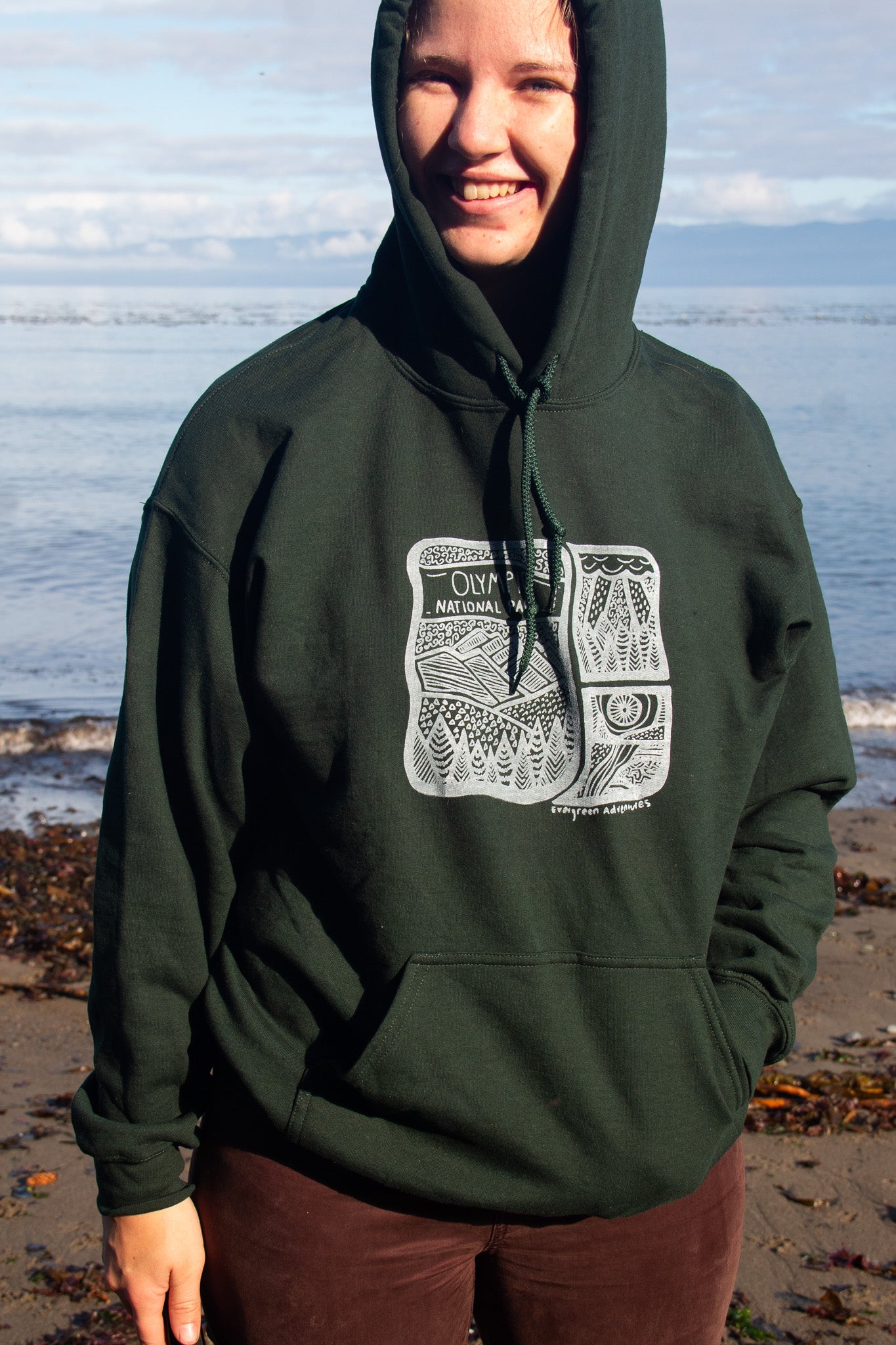 Forest Green Gildan Olympic National Park Hoodie