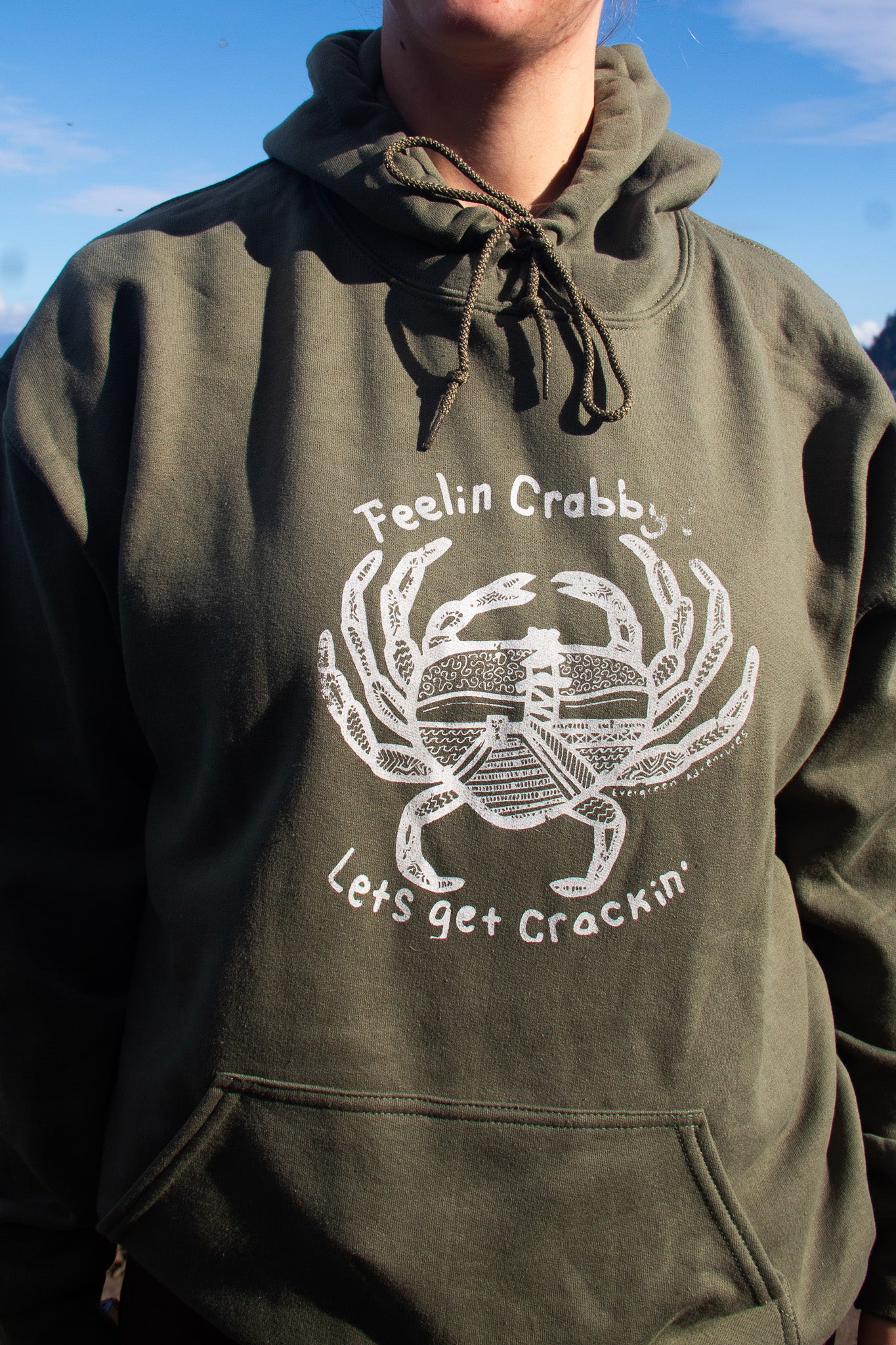 Military Green Gildan Feeling Crabby Tshirt