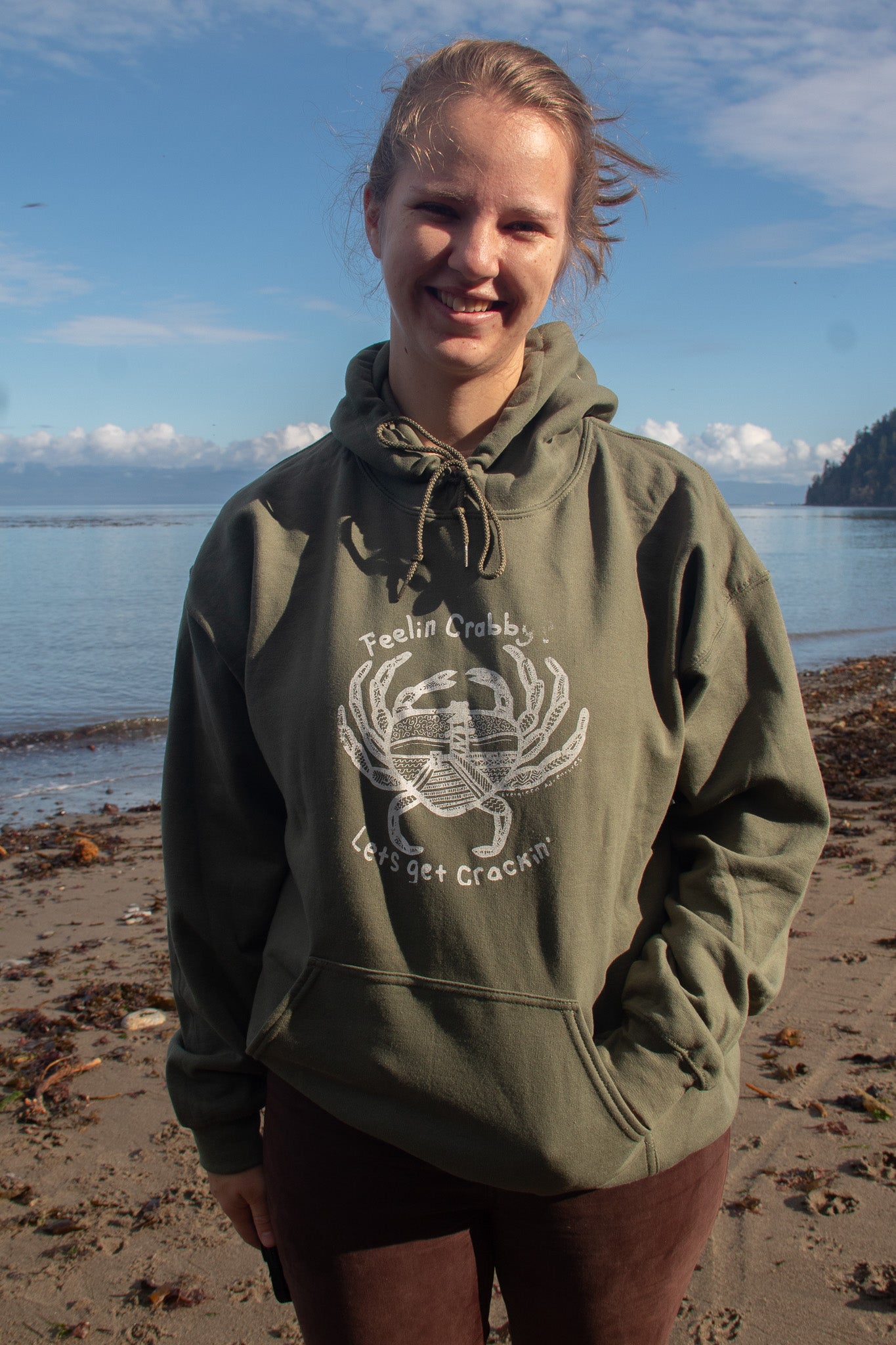 Military Green Gildan Feeling Crabby Tshirt