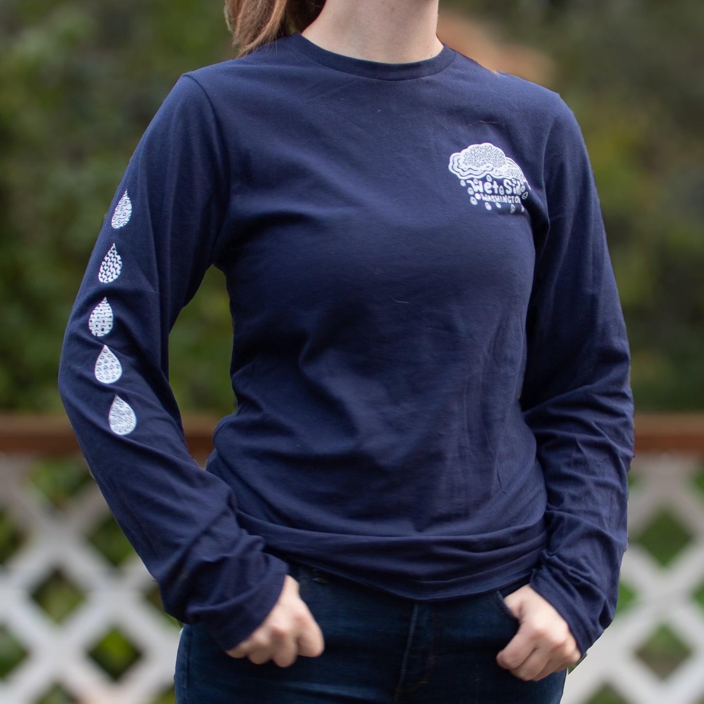 Navy Wet Side long sleeve T-shirt