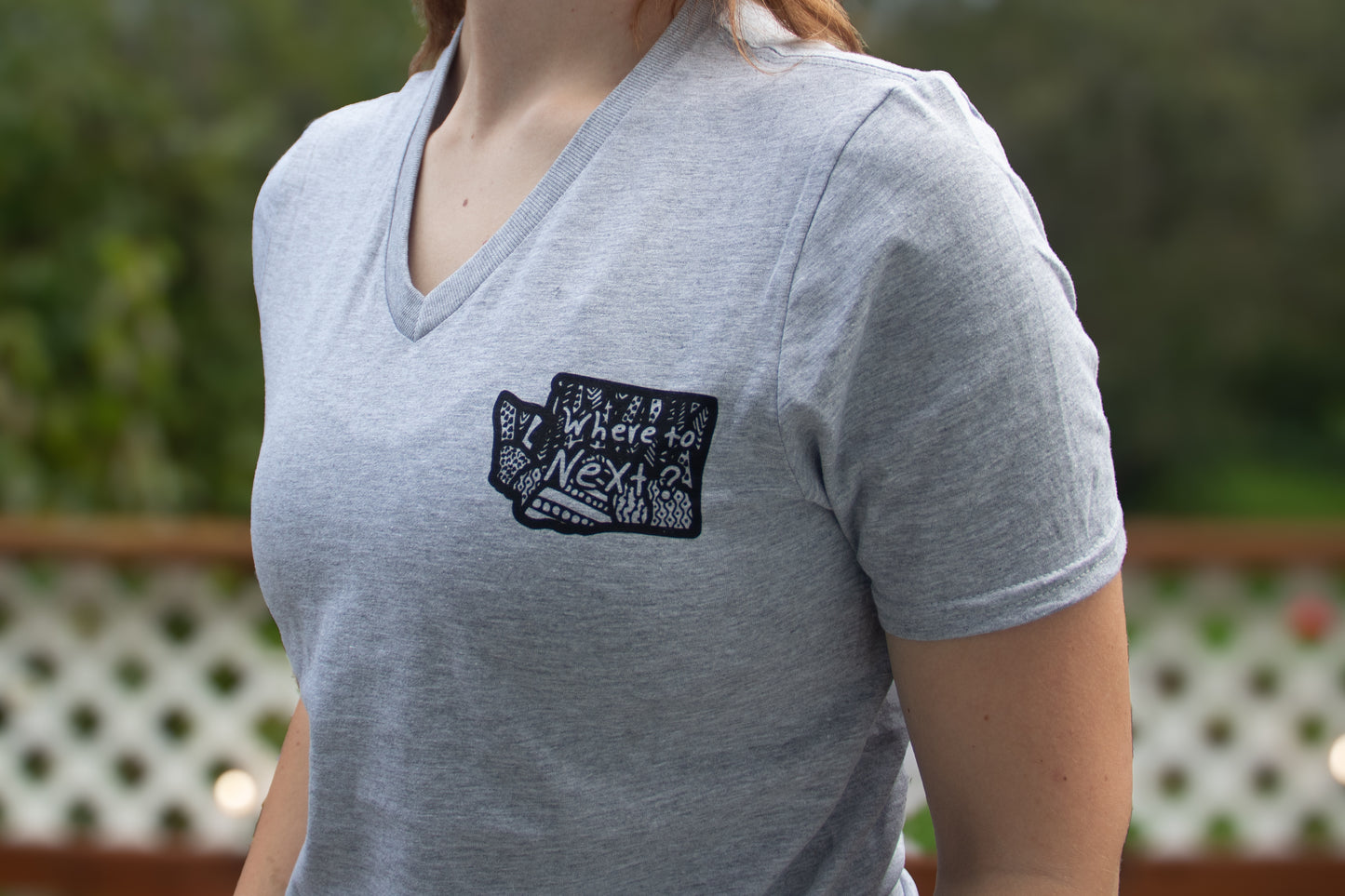Where To Next Vneck T-shirt