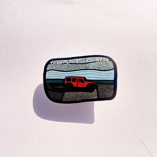 Ocean Shores Jeeping Sticker/Magnet