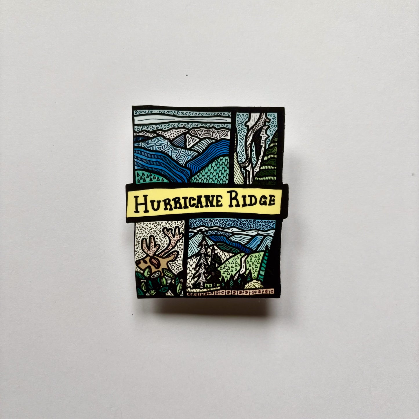 Hurricane Ridge Collage Sticker/Magnet