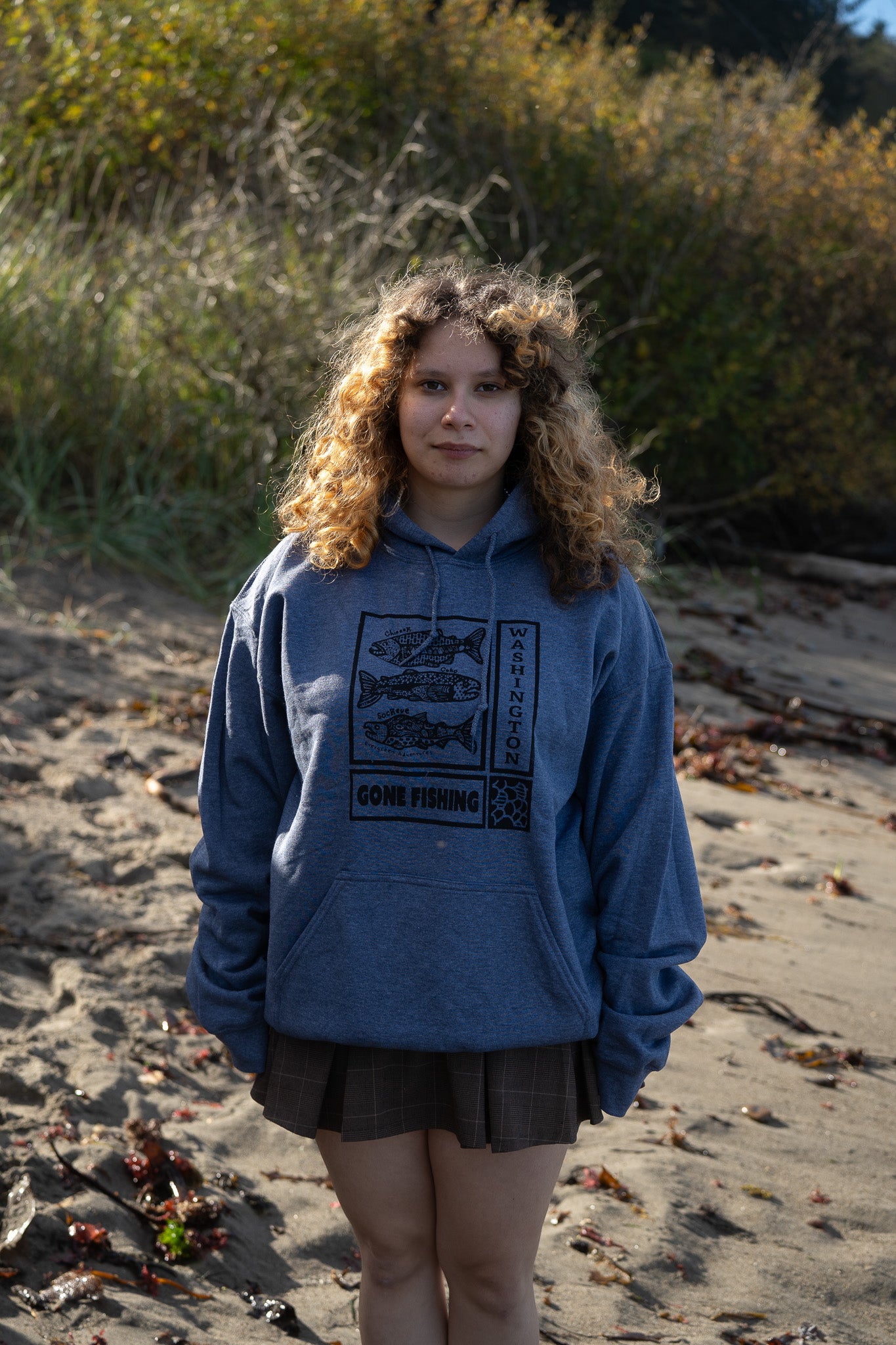 Gone Fishing Salmon Hoodie