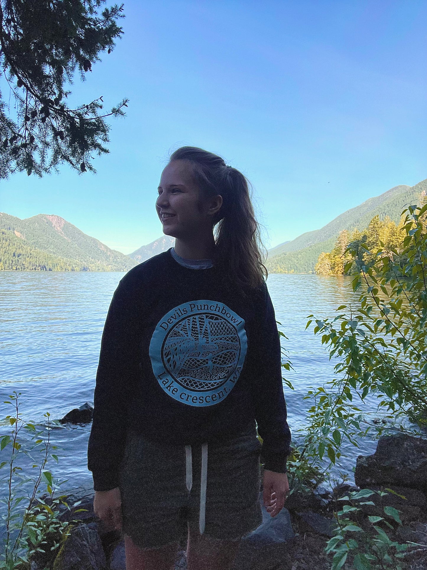 Black Lake Crescent Crew Neck Sweater