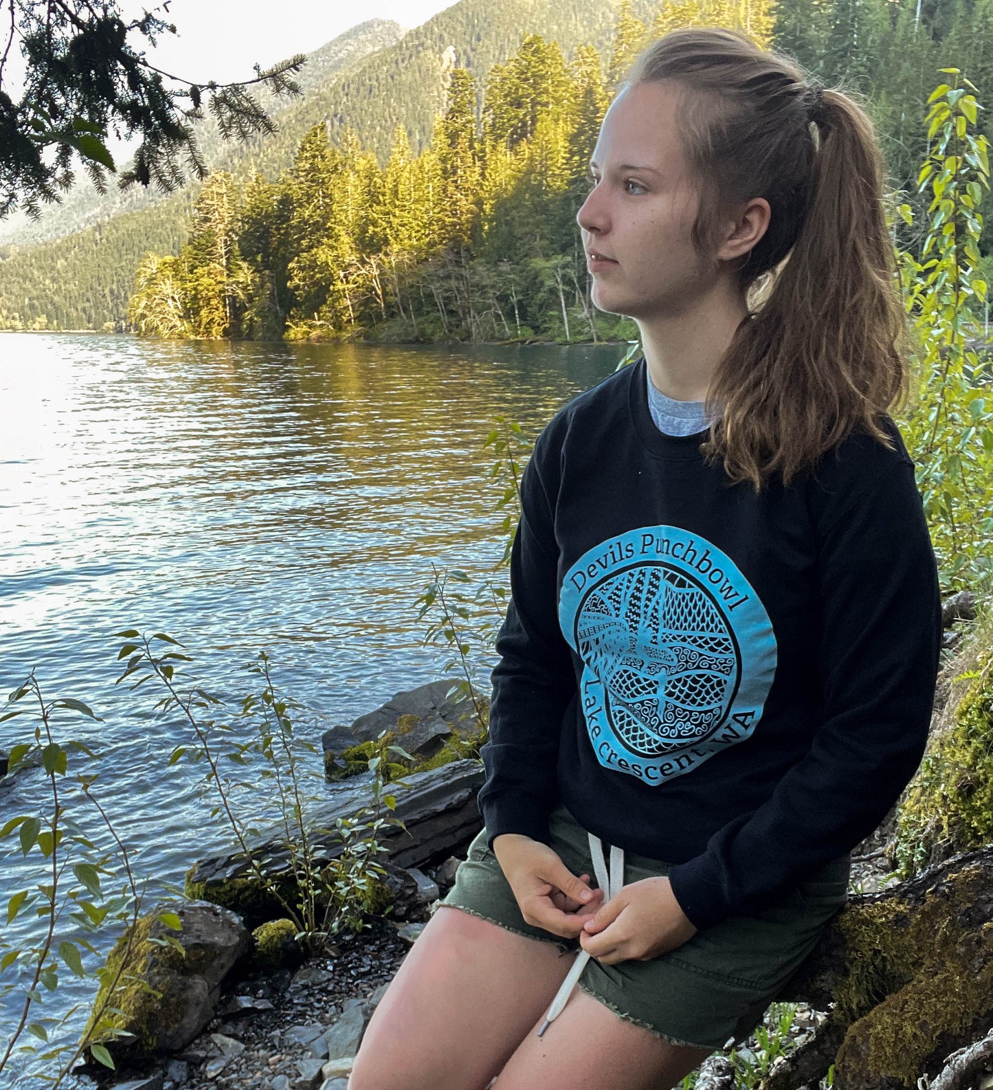 Black Lake Crescent Crew Neck Sweater