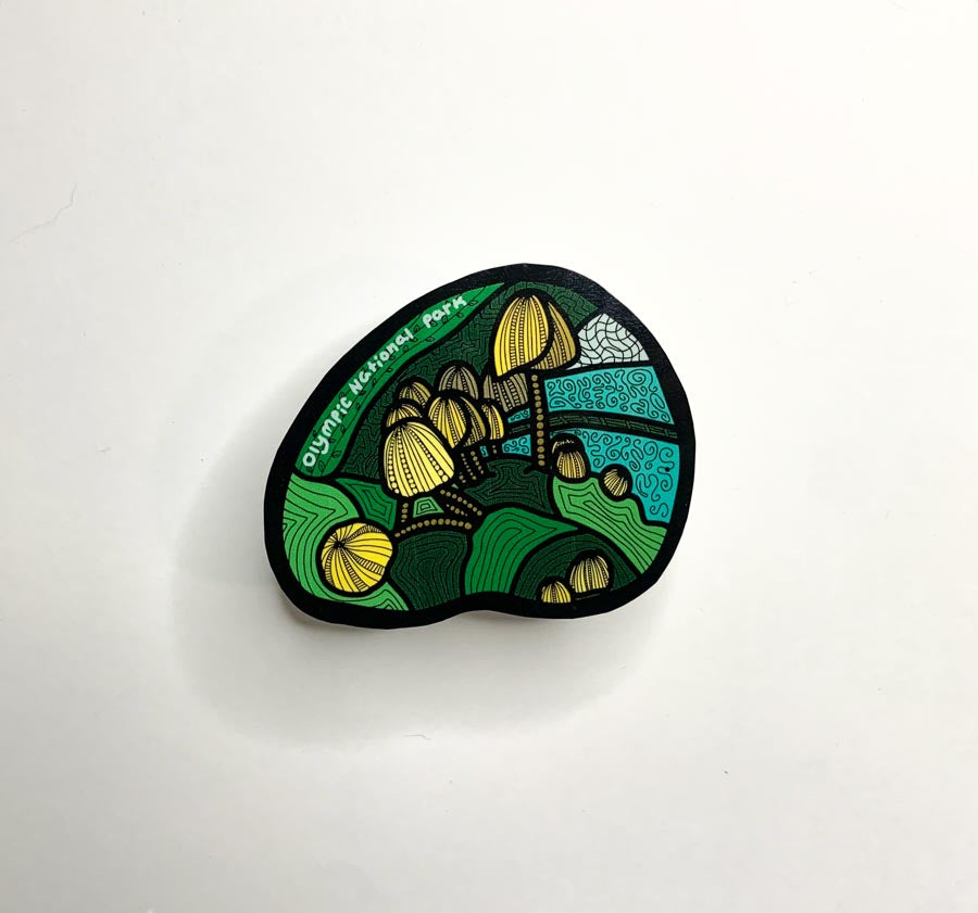 Olympic National Park Mushrooms Sticker/Magnet