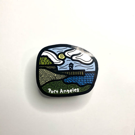 Port Angeles Pier Sticker/Magnet