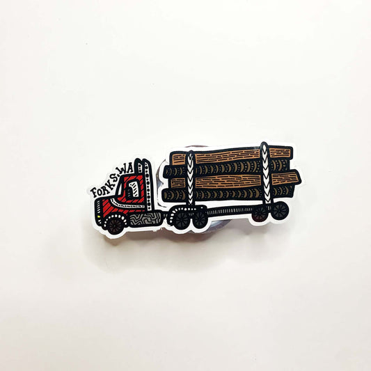Forks Log Truck Sticker/Magnet