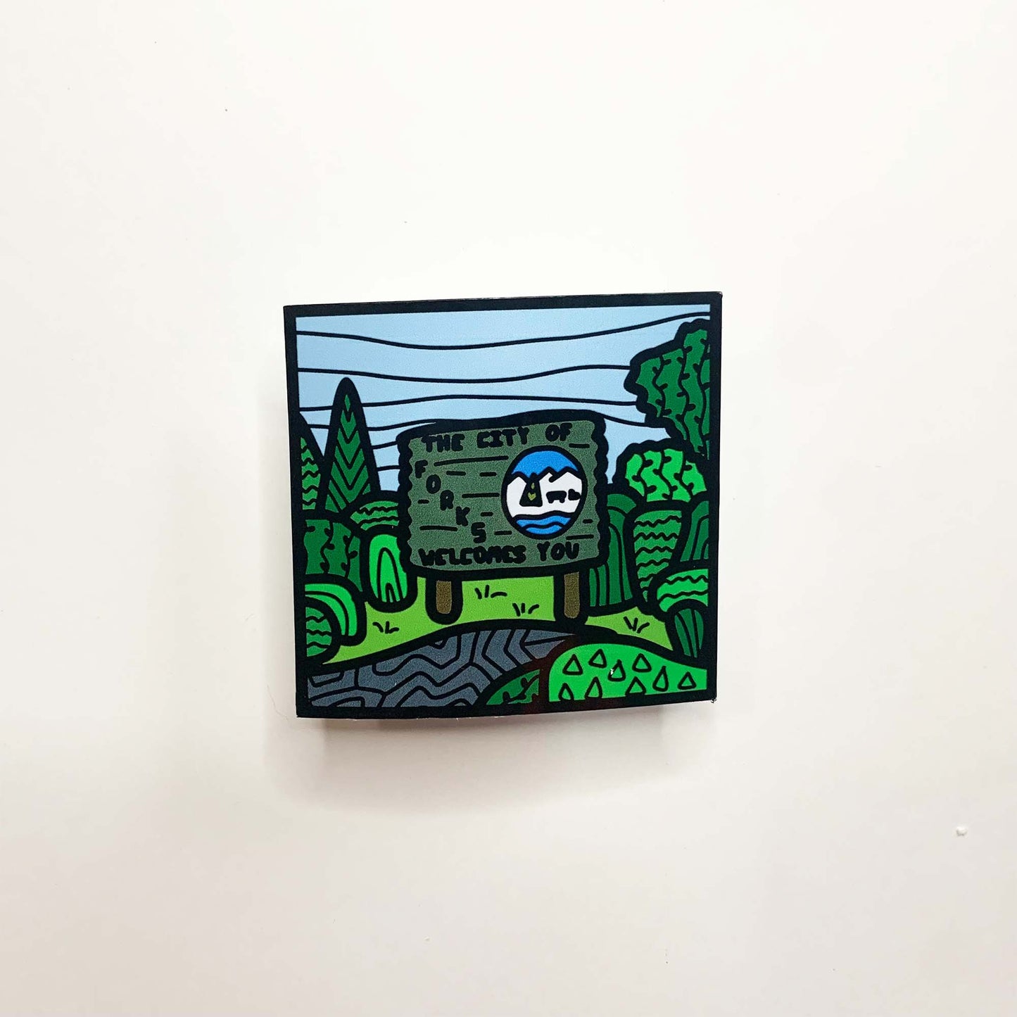Forks Welcome Sign Sticker/Magnet