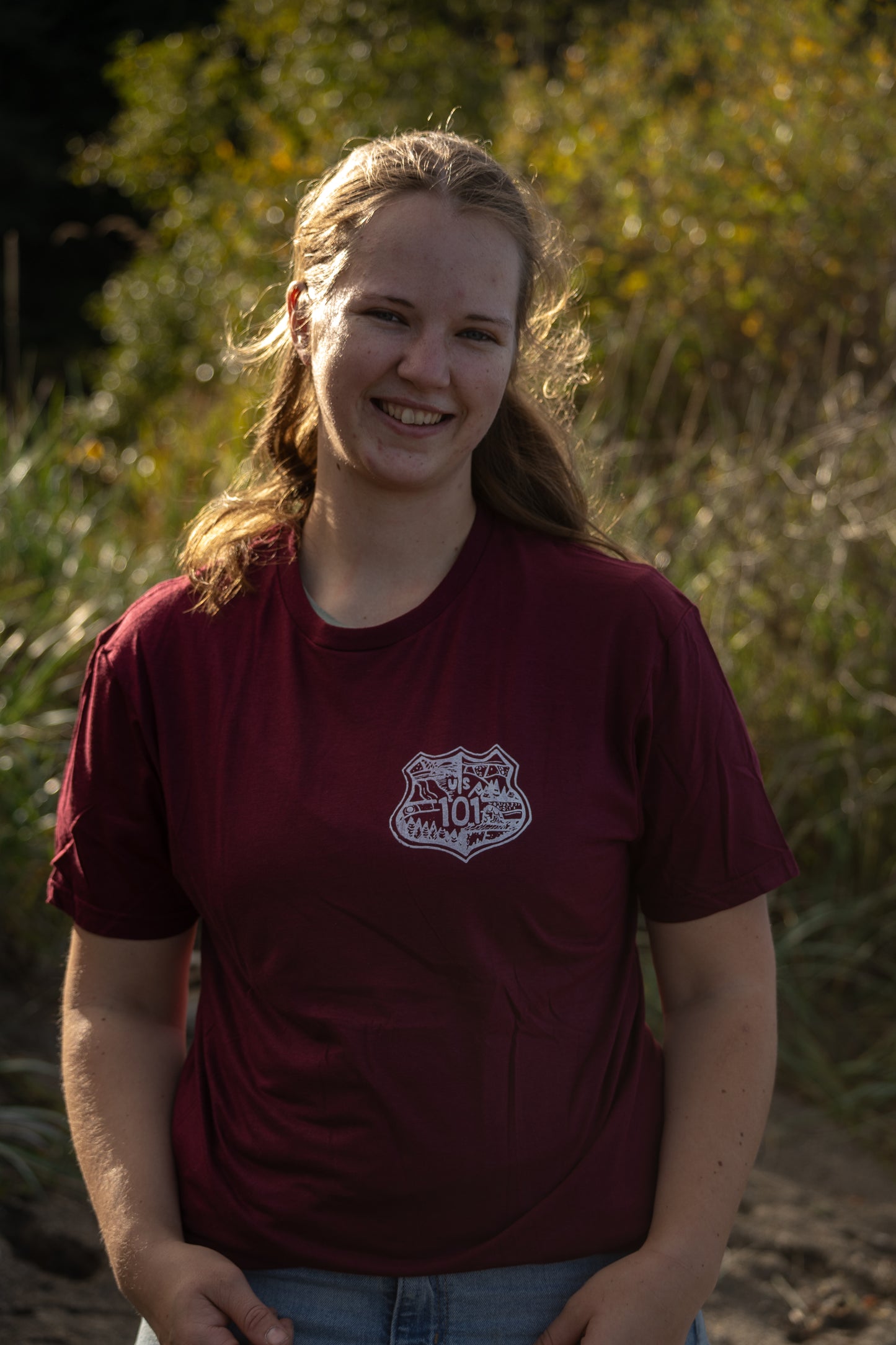 Highway 101 Maroon Tshirt