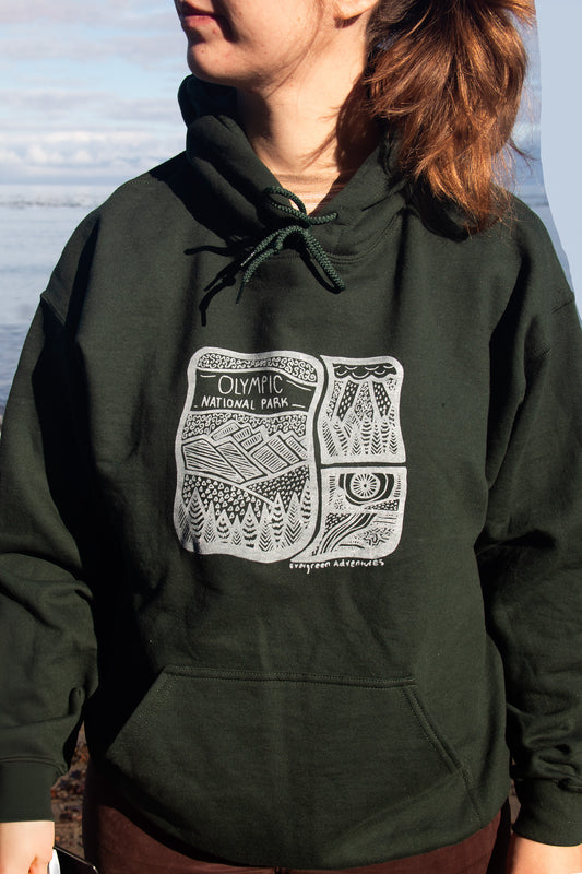 Forest Green Gildan Olympic National Park Hoodie