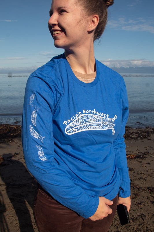 Royal Blue Softstyle Gildan Banana Slug Long Sleeve Tshirt