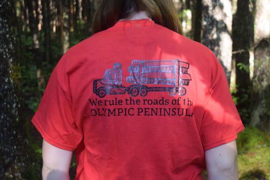Red Log Truck Pocket T-shirt