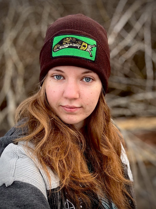 Banana Slug Brown Knit Beanie