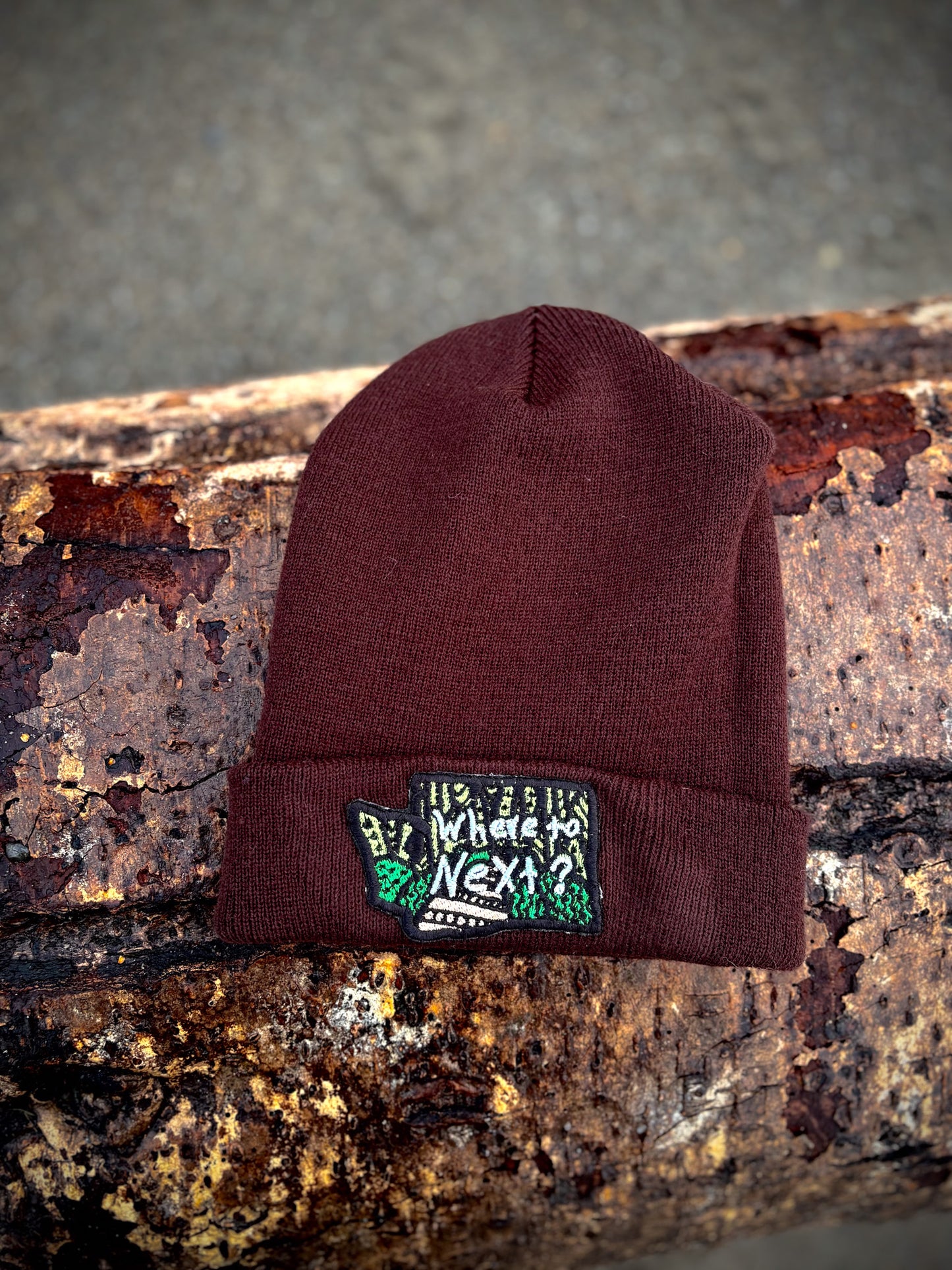 Where To Next Brown Knit Beanie