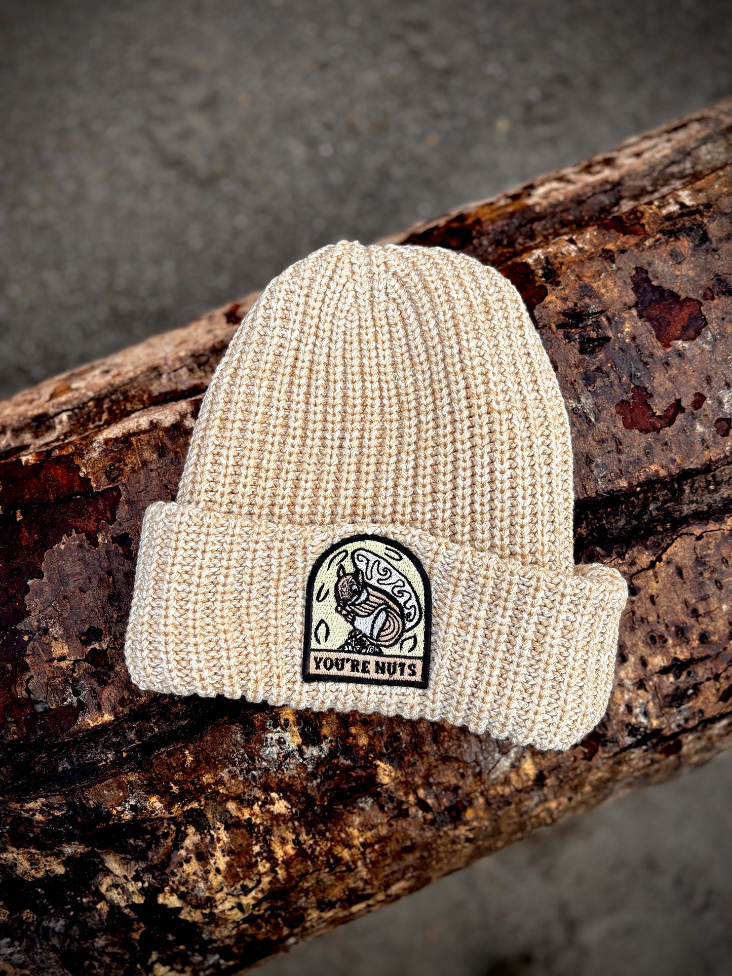 Squirrel Tan Chunky Knit Beanie