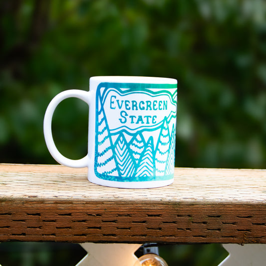 12oz Evergreen State Mug green gradient