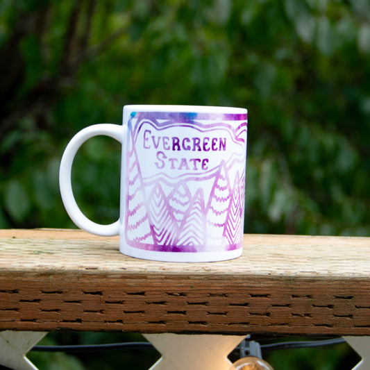 12oz Evergreen State Mug purple galaxy