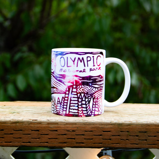 12oz Olympic National Park Mug pink galaxy