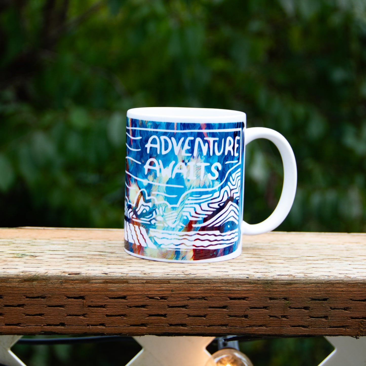 12oz Adventure Awaits Mug Blue galaxy