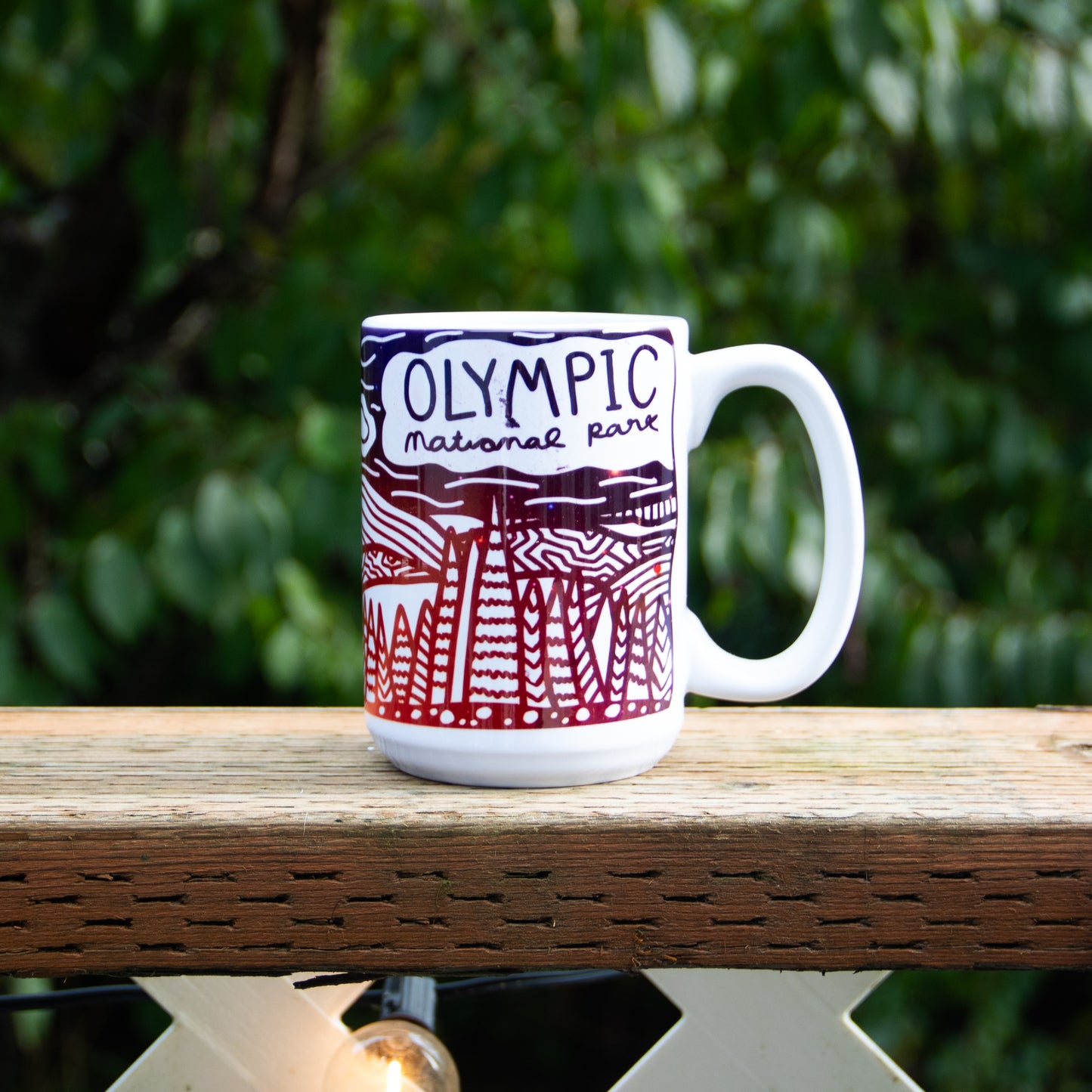 15oz Olympic National Park Mug red gradient