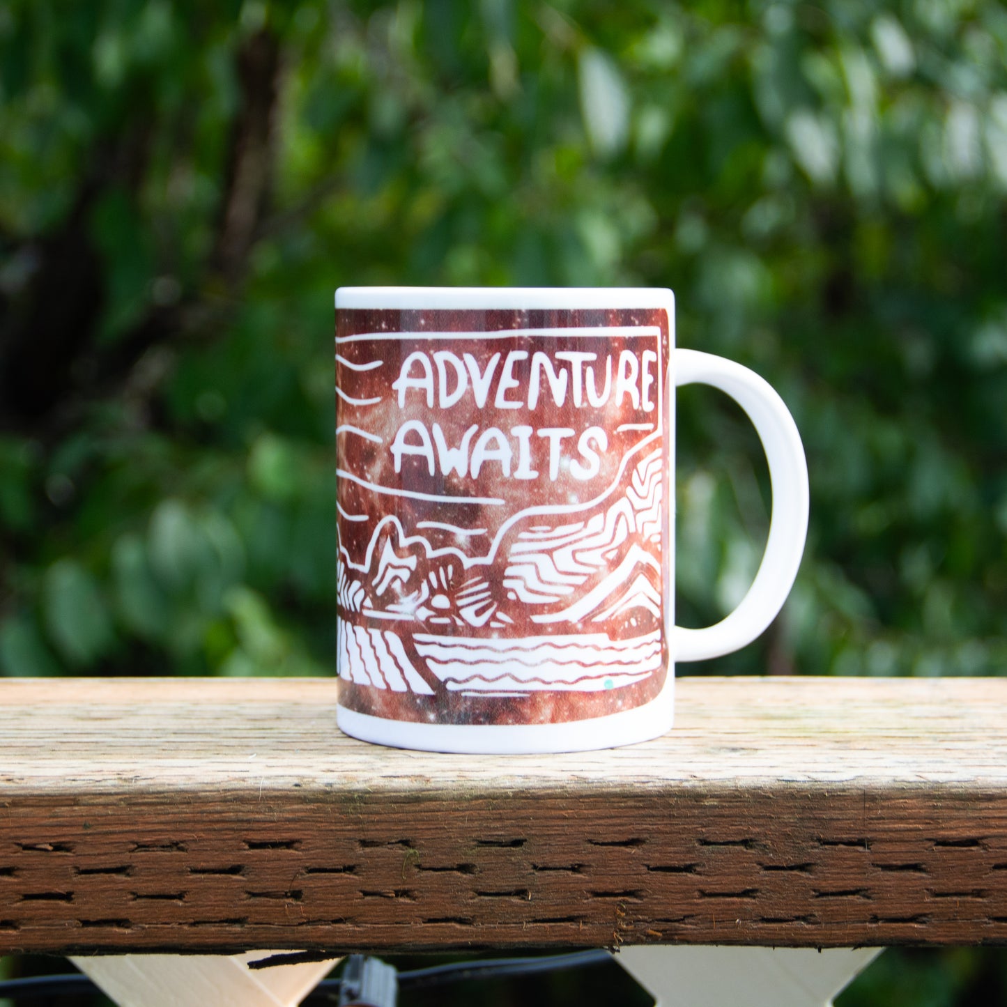 15oz Adventure way mug brown galaxy