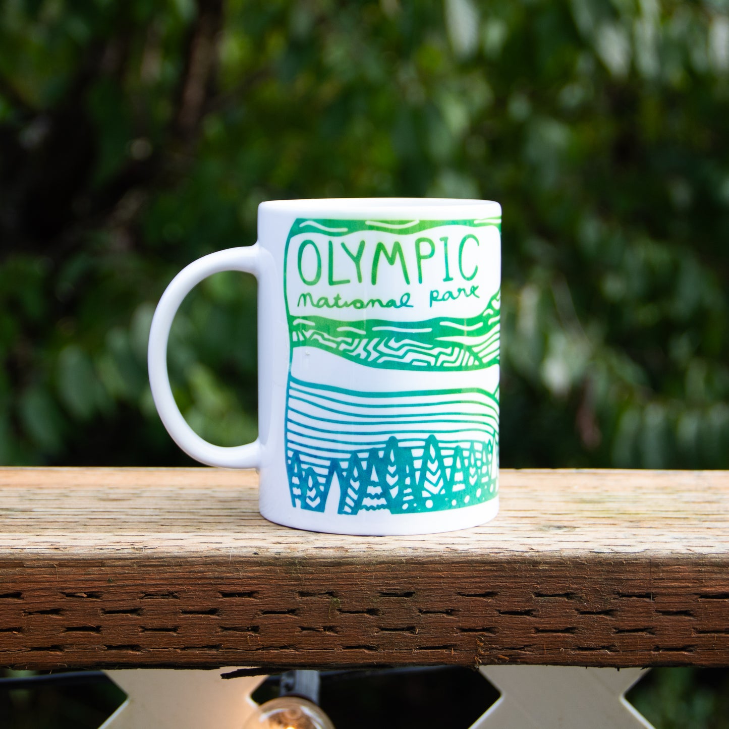15oz Olympic National Park Mug green gradient