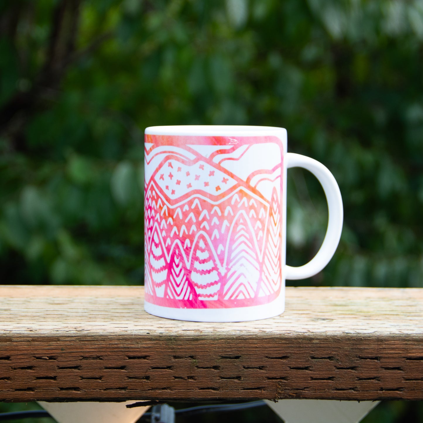 15oz Evergreen State Mug pink gradient