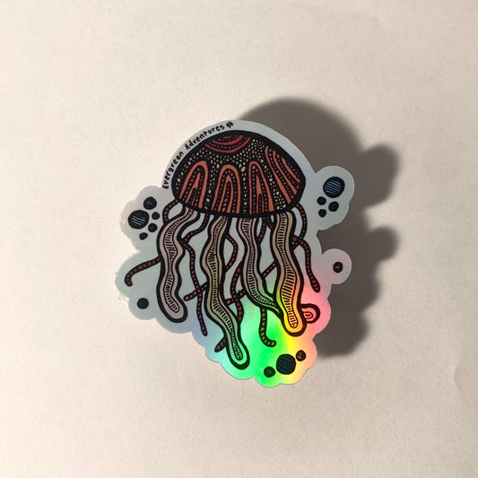 Holographic Jelly Fish Sticker
