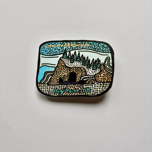 Hug Point Oregon Sticker/Magnet