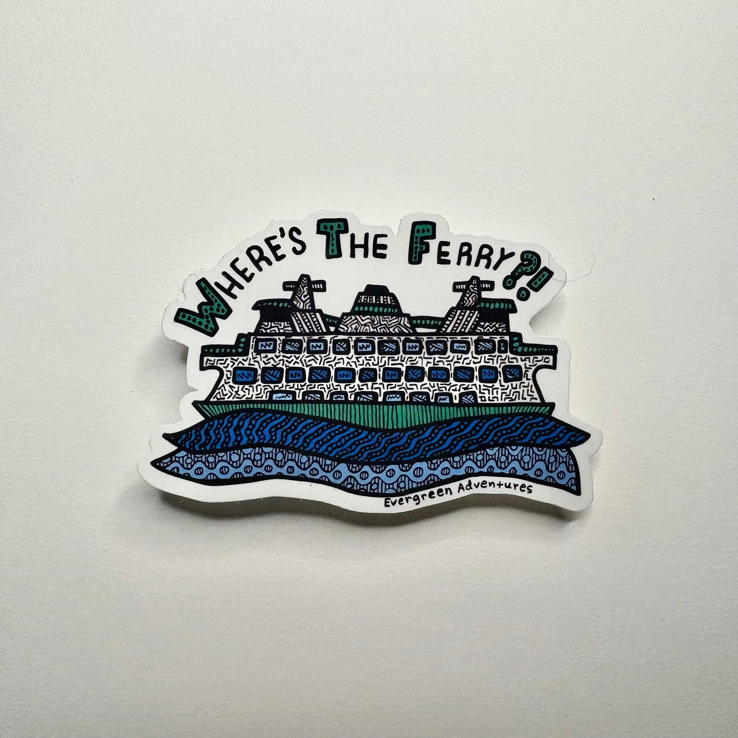 WTF Where's The Ferry - Sticker/Magnet