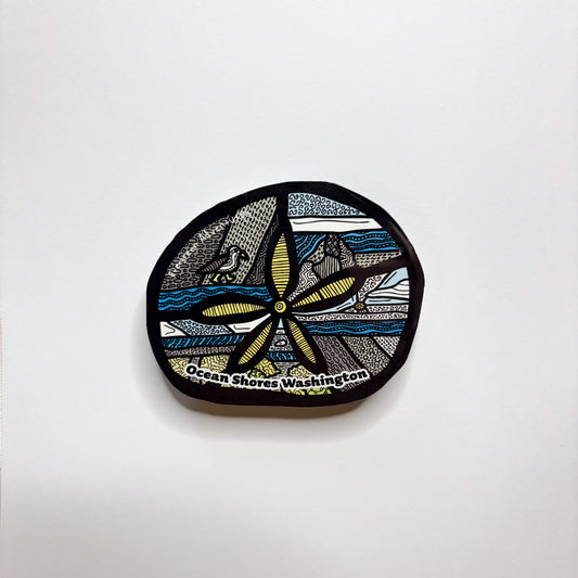 Ocean Shores Sand Dollar - Sticker/Magnet