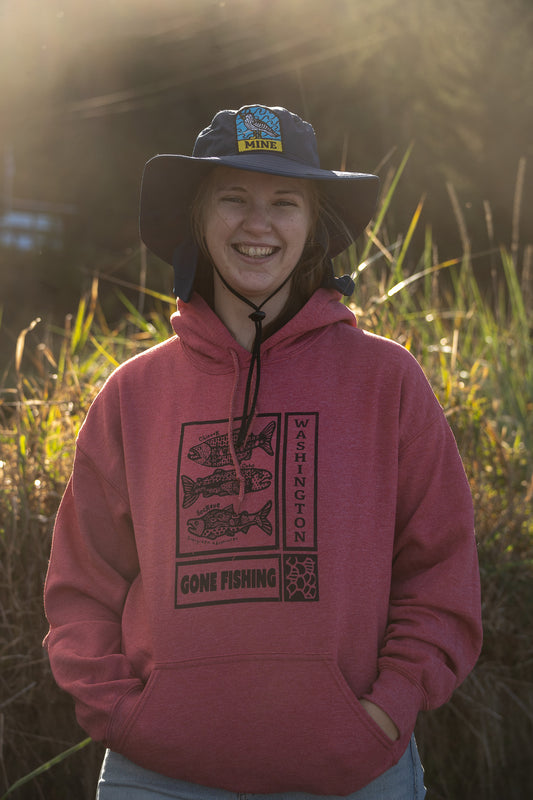 Gone Fishing Salmon Hoodie