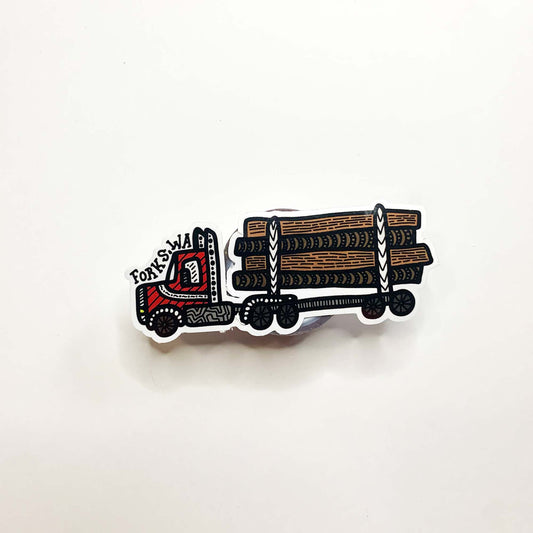 Forks Log Truck Sticker